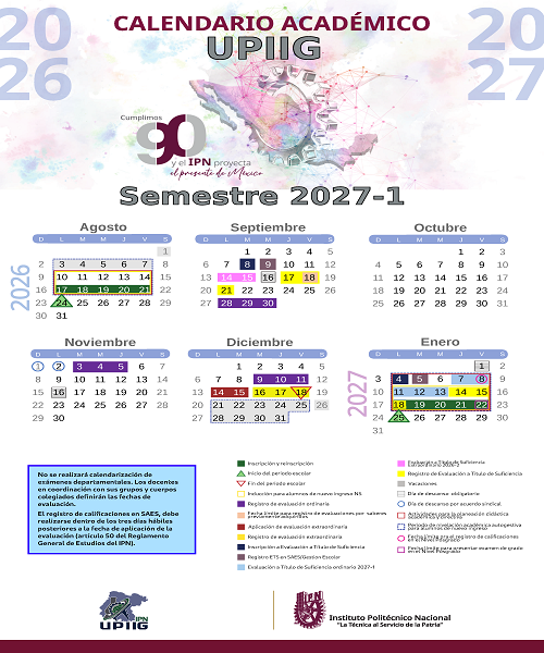 Calendario Acd{emico 2027-1
